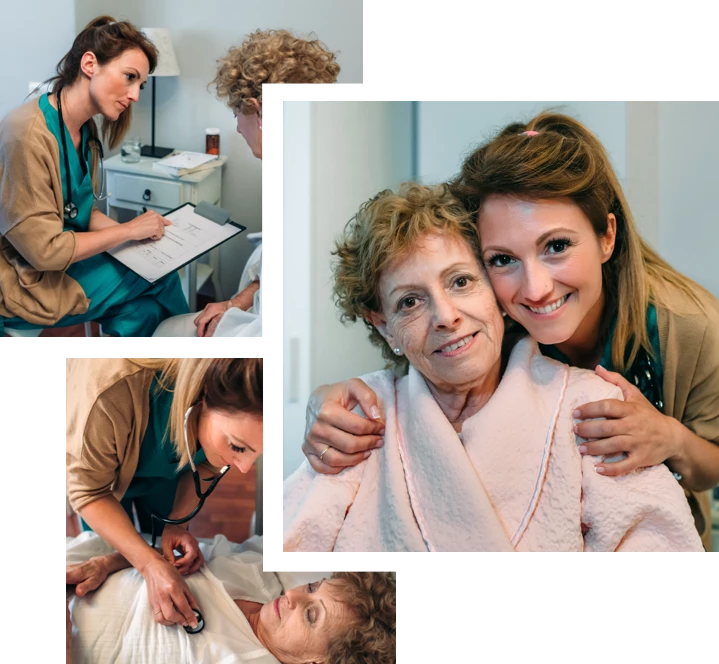 in home nursing care image collage